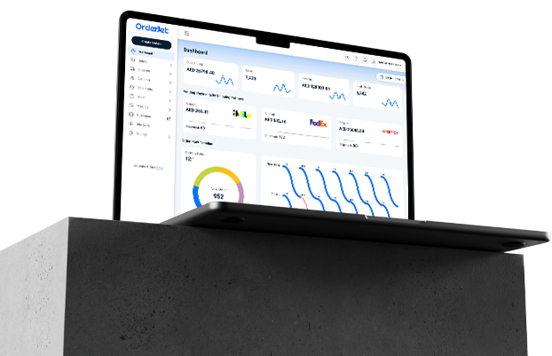 order management system laptop mockup